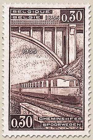 Railway Stamp: 100 year Belgian Railways