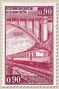 Stamp, Railway Stamp: 100 year Belgian Railways, Belgium,  , Railways
