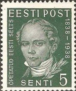 Stamp, F.R.Faehlmann (1798-1850), Estonia,  