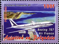 Aviation in Polynesia - 1973 First flight by Air France - Boeing 707