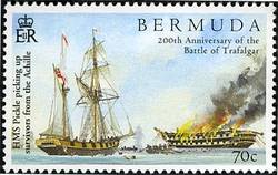 Stamp, 200th Anniversary of the Battle of Trafalgar - The Pickle picking up survivors from Achille, Bermuda,  