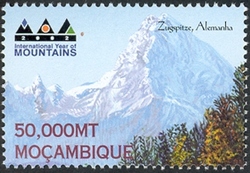 Stamp, International Year of the Mountain - Zugspitze, Mozambique,  