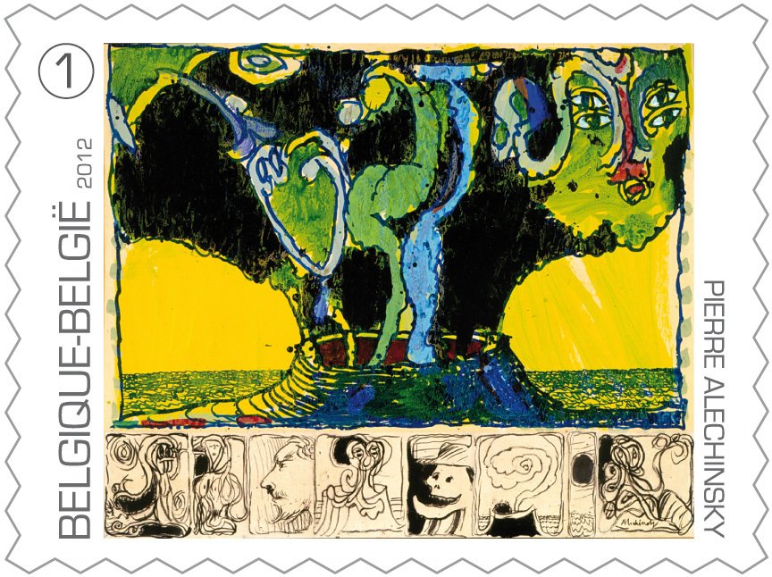 Pierre Alechinsky: "Volcan ensorcelé", 1974.