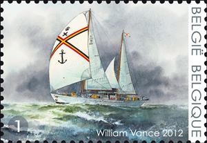 Stamp, Sailing ship Zenobe Gramme, Belgium,  