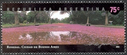 Stamp, Argentine Landscapes - The Rose Garden. City of Buenos Aires, Argentina,  