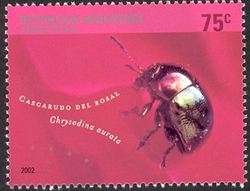 50th Anniversary of Argentine Federation of Philatelic Entities - Insects - Rose beetle (Chrysodina aurata)