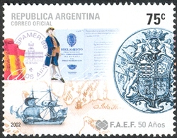 Stamp, 50 Years since the creation of the Argentine Federation of Philatelic Entities (FAEF), Argentina,  