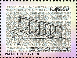Stamp, Tribute to Oscar Niemeyer, Brazil,  