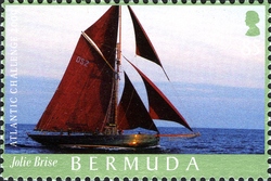 Stamp, Tall Ships Atlantic Challenge 2009 - Jolie Brise, Bermuda,  