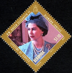 Stamp, Lifetime of Service - Diamond Jubliee, Bermuda,  