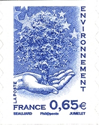 Stamp, Marianne and values of Europe - Environment, France,  