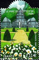 Gold coated Stamp Show sheetlet - Le Parc de la Tête d'Or Lyon