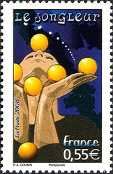Stamp, Juggler, France,  