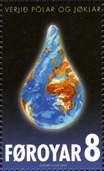 Stamp, Global Warming, Faroe Islands,  