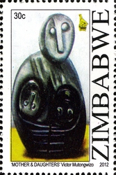 Sculptures of Zimbabwe - Mother and Daughters
