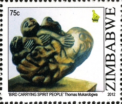 Sculptures of Zimbabwe - Bird Carrying Spirit People