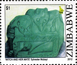 Sculptures of Zimbabwe - Witch and Her Mate