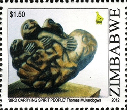 Sculptures of Zimbabwe - Bird Carrying Spirit People