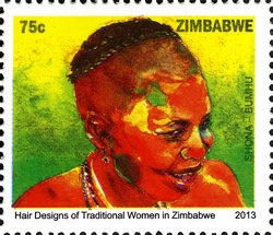 Stamp, Hair Designs of Traditional Women in Zimbabwe - Shona-Bumhu, Zimbabwe,  