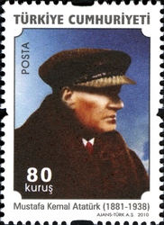 Definitive stamps featuring Atatürk