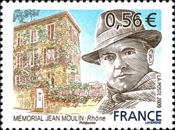 Stamp, Jean Moulin Memorial, France,  