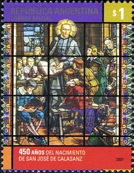 Stamp, 450th Anniversary of the Birth of Jose de Calasanz, Argentina,  