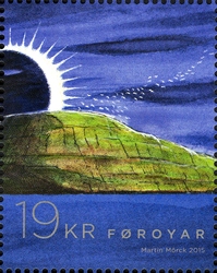 Stamp, Total Solar Eclipse 2015, Faroe Islands,  