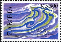 Stamp, 75th Years of Franciscan Conventuals in Zambia - Sister Water, Zambia,  