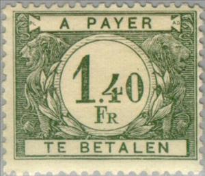 Stamp, Cijfer dik gedrukt, Belgium,  , Numbers