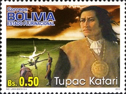 Stamp, Tupac Katari y Bartolina Sisa, Bolivia,  