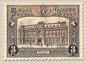 Stamp, Railway Stamp: Main Postoffice in Brussels, Belgium,  