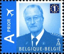Stamp, King Albert II, Belgium,  , Heads of State, Kings, Aviation, Aircrafts