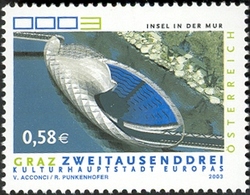 Stamp, 'Graz'  - Culture Capital of Europe 2003, Austria,  