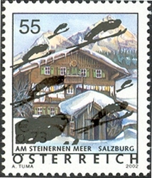Stamp, Overprinted with new Design - Ski Jumper, Austria,  