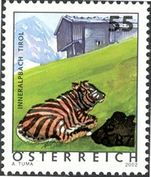Stamp, Overprinted with new Design - Zecow, Austria,  
