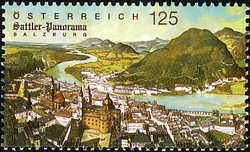 Stamp, Sattler's Cyclorama, Austria,  