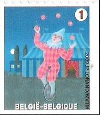 Stamp, Clown, Belgium,  , Circus