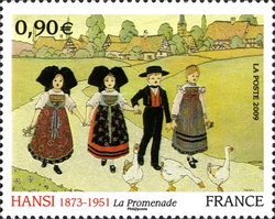 Stamp, Hansi - The Stroll, France,  