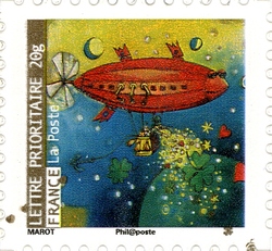 Stamp, Best Wishes, France,  