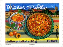 Stamp, Regional flavours - Lorraine - Tarte aux mirabelles, France,  