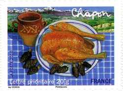 Stamp, Regional flavours - Franche-Comté - Chapon, France,  