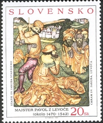 Stamp, Art - Master Paul from Levoca-The Deccolation of St James. the Older, Slovakia,  