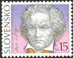 Stamp, Ludwig van Beethoven, Slovakia,  