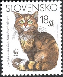 Stamp, Nature Conservation - European Wildcat (Felis silvestris silvestris), Slovakia,  