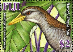 Stamp, Barred-winged Rail, Fiji,  