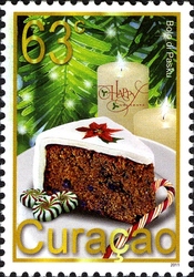 December Stamps - Black Fruit Cake