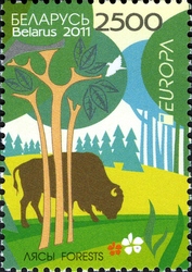Stamp, Europa - Forests, Belarus,  