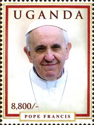 Stamp, Anniversaries and Events - Pope Francis, Uganda,  