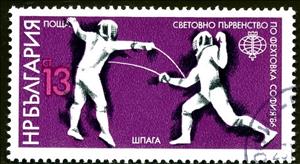 Stamp, Épée Fencing, Bulgaria,  , Sport, Martial Arts, Fencing