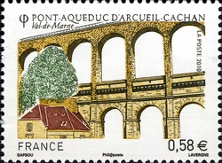 Stamp, Arcueil Aqueduct, France,  